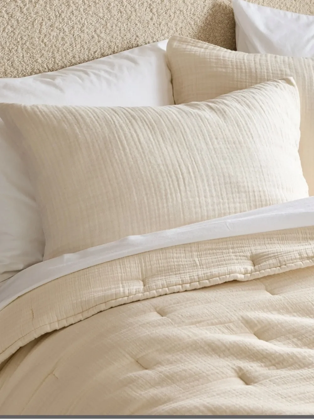 NWOT Quince Luxury Organic Cotton Gauze  Sham Set in Undyed!